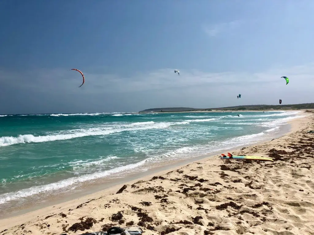 boca grandi kite surfing beach with people kitesurfing 