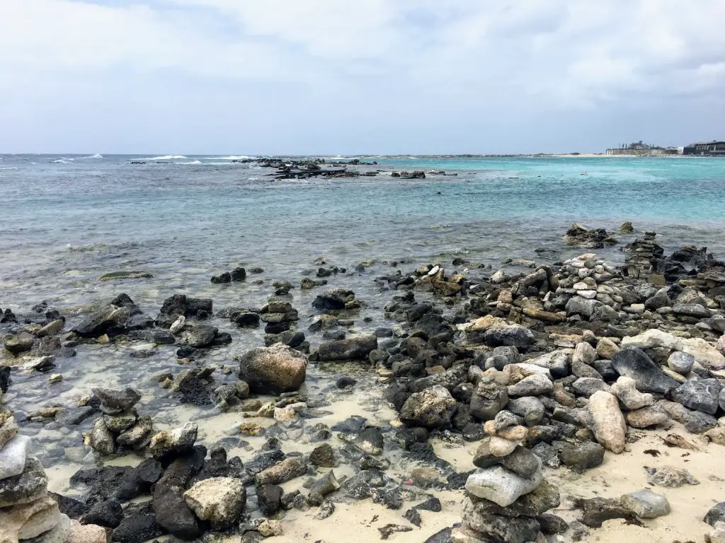 rocky end of baby beach aruba