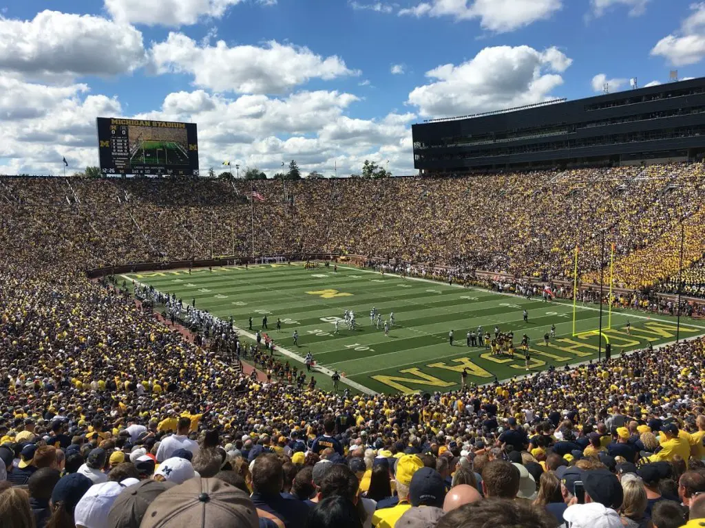 College Football Saturday In Ann Arbor Little Blue Backpack