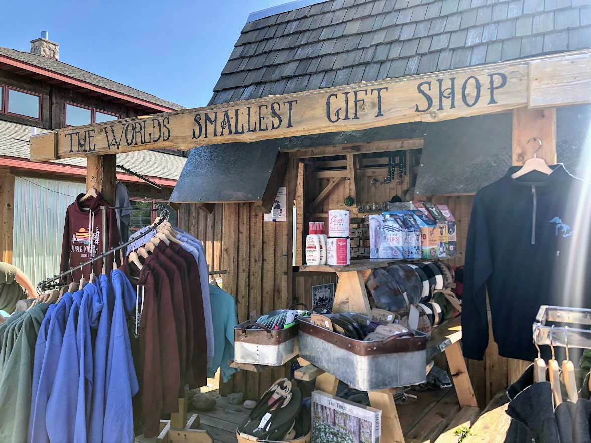 One Day in Grand Marais, Michigan Little Blue Backpack