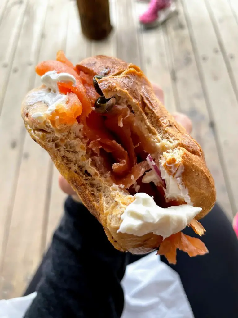 lox bagel at bighorn bagels in grand lake colorado