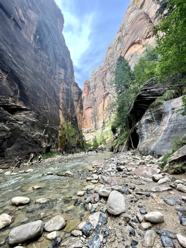 the narrows zion national park on a Southern Utah Road Trip