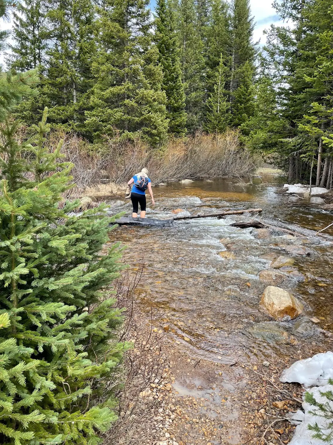 crossing a river hike