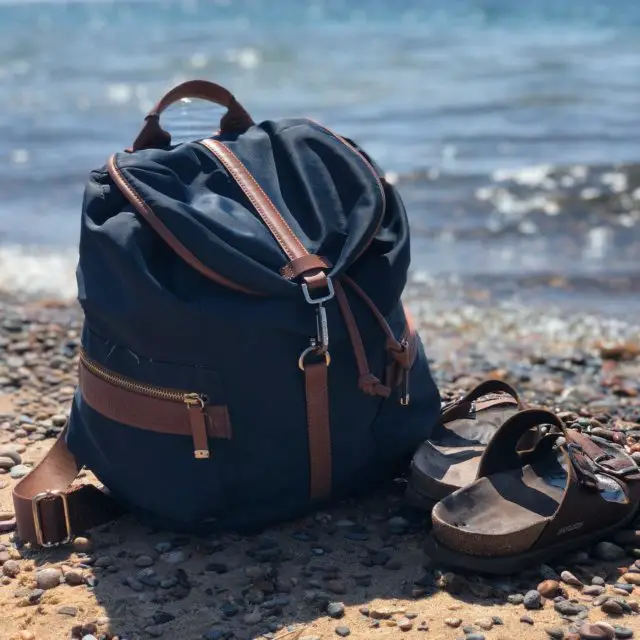 little blue backpack